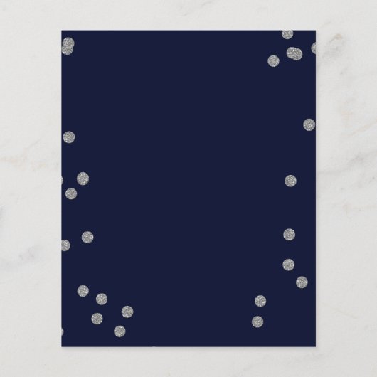Budget Confetti Navy Silver Wedding (Achterkant)