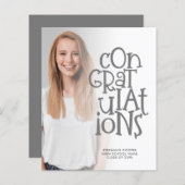 Budget Congrats Foto Gray Afstuderen Aankondiging (Voorkant / Achterkant)