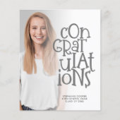 Budget Congrats Foto Gray Afstuderen Aankondiging (Voorkant)