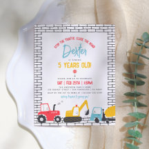 Budget Construction Vehicles Boy Birthday Party