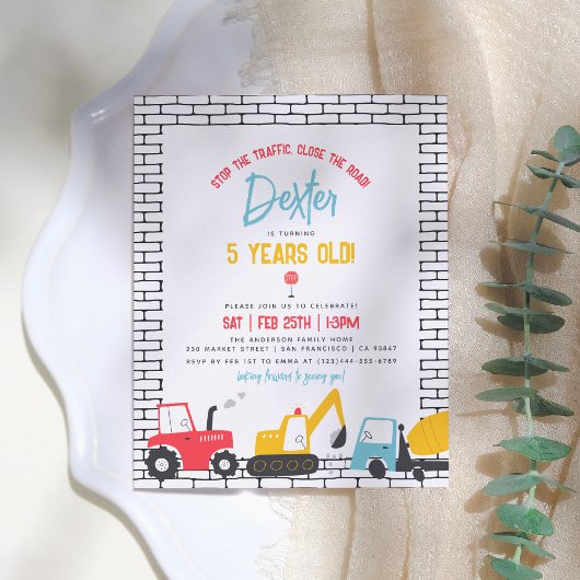 Budget Construction Vehicles Boy Birthday Party