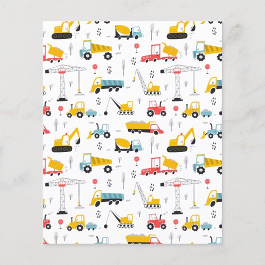 Budget Construction Vehicles Boy Birthday Party (Achterkant)