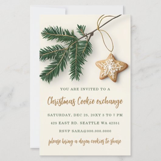 Budget Cookie Exchange Christmas Party Invitation (Voorkant)