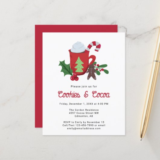 Budget Cookies en Cacao Kerst Feest (Voorkant / Achterkant in situ)