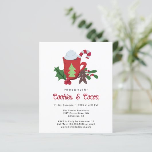 Budget Cookies en Cacao Kerst Feest (Staand voorkant)