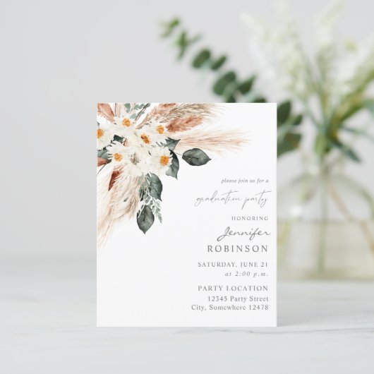 Budget Copper Boho Pampas Floral Gradual Party (Staand voorkant)