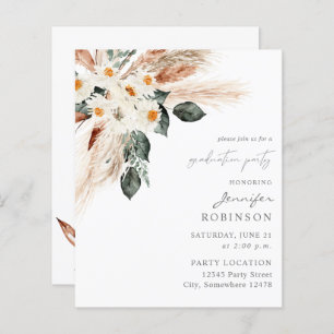 Budget Copper Boho Pampas Floral Gradual Party