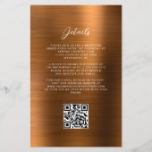 Budget Copper Glam QR Code Wedding Invite (Achterkant)