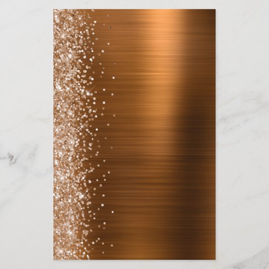 Budget Copper Glam Wedding Invitation (Achterkant)