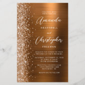 Budget Copper Glam Wedding Invitation (Voorkant)