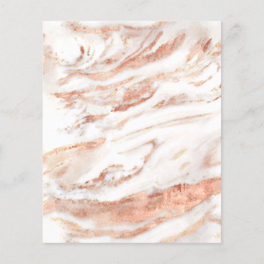 Budget Copper Roos Gold Marble Wedding Uitnodiging (Achterkant)