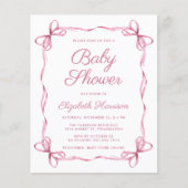 Budget Coquette Bows Roze Baby Meisje Douche (Voorkant)