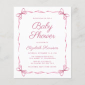 Budget Coquette Bows Roze Baby Meisje Douche (Voorkant)