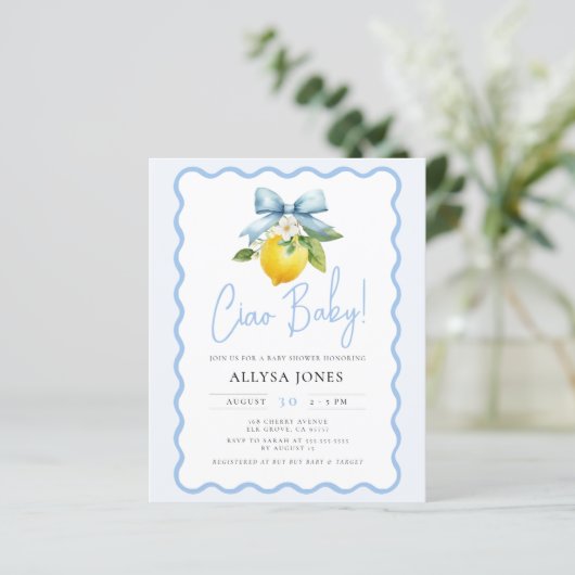 Budget Coquette Lemon Ciao Baby Wavy Baby shower (Staand voorkant)
