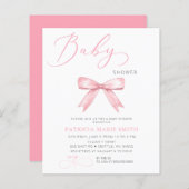 Budget Coquette Roze Bow Girl Baby shower (Voorkant / Achterkant)