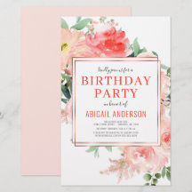 Budget Coral Floral Birthday
