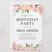 Budget Coral Floral Girly Birthday (Voorkant)