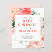 Budget Coral Floral Peach Baby Sprinkle (Voorkant / Achterkant)