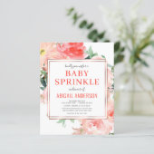 Budget Coral Floral Peach Baby Sprinkle (Staand voorkant)