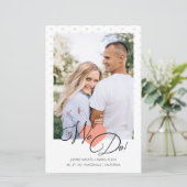 Budget Coral Heart We doen Polka Dots Photo Wedden (Staand voorkant)