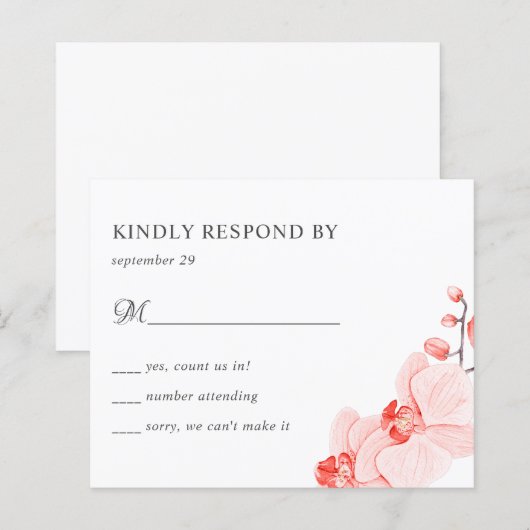 BUDGET Coral orchid chic Botanical Weddenschap RSV (Voorkant / Achterkant)