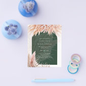 BUDGET Coral Pampas Grass Green Wedding Flyer (Enkel)