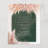 BUDGET Coral Pampas Grass Green Wedding Flyer (Voorkant)