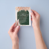 BUDGET Coral Pampas Grass Green Wedding Flyer (Hand)