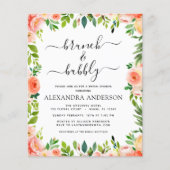 Budget Coral Peach Brunch & Bubble Vrijgezellenfee Flyer (Voorkant)