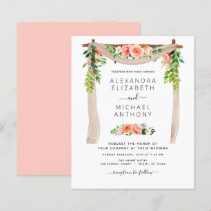Budget Coral Peach Floral Arch Wedding
