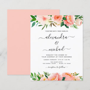 Budget Coral Peach Floral Wedding