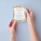 Budget Coral Peach Floral Wedding Flyer (Hand)