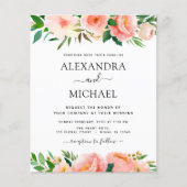 Budget Coral Peach Floral Wedding Flyer (Voorkant)