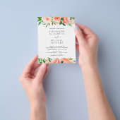 Budget Coral Peach Floral Wedding Flyer (Hand)