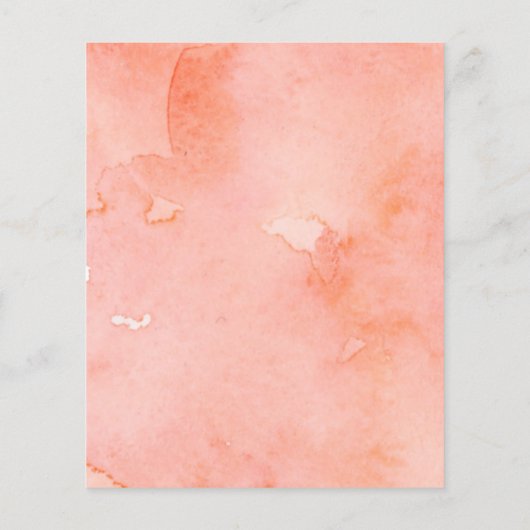 Budget Coral Peach Floral Wedding Flyer (Achterkant)