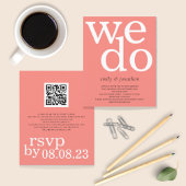 BUDGET Coral Roos Text QR Code Weddenschap Uitnodi