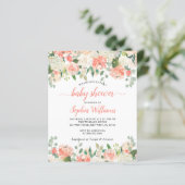 Budget Coral & White Rose Baby shower (Staand voorkant)