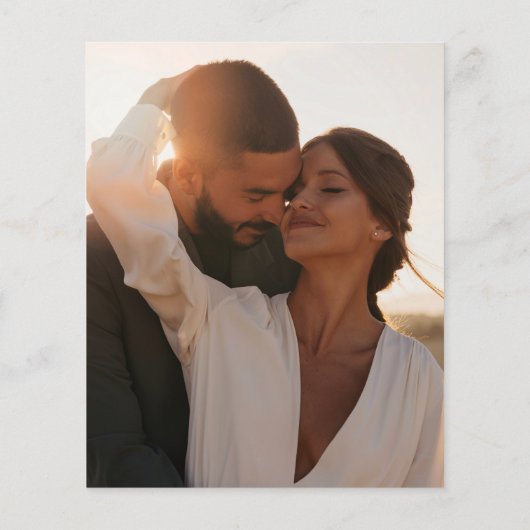 Budget Cornflower Blauwe Foto Uitnodiging van de b (Achterkant)