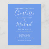 Budget Cornflower Blauwe Foto Uitnodiging van de b (Voorkant)