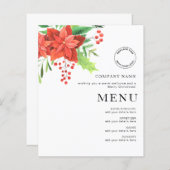 Budget Corporate Logo Poinsettia - Kerstmenu (Voorkant / Achterkant)