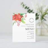 Budget Corporate Logo Poinsettia - Kerstmenu (Staand voorkant)