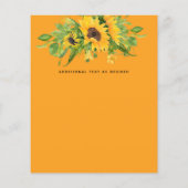 Budget Country Sunbloemen Navy Wedding Invitations (Achterkant)