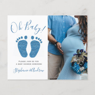Budget Couples Foto Boy's Baby shower Invitation