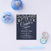 Budget Couple's Shower Navy Rustic Wood Invitation Flyer (Enkel)