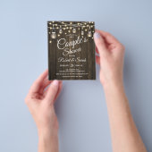 Budget Couple's Shower Rustic Wood Invitation Flyer (Hand)