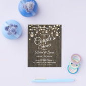 Budget Couple's Shower Rustic Wood Invitation Flyer (Enkel)