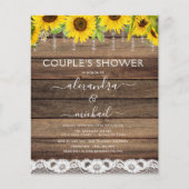 Budget Couple's Shower Sunflower Invitation Flyer (Voorkant)