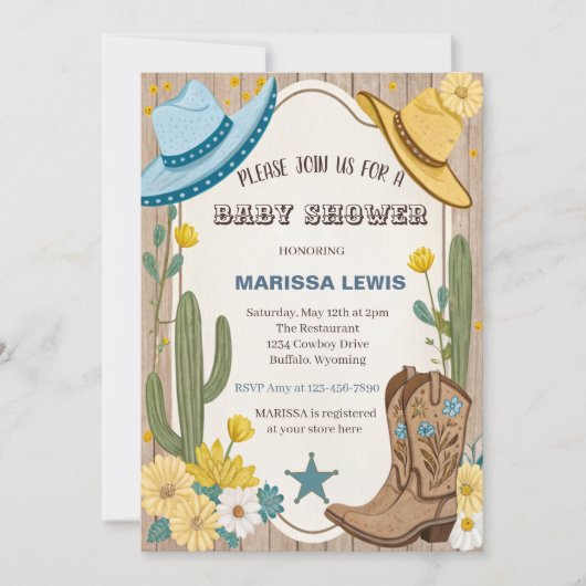 Budget cowboy Bleu Gele westernlaarzen vilthoed Kaart (Voorkant)