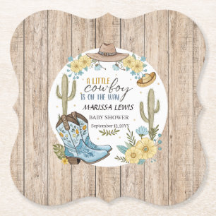 Budget cowboy Bleu Yellow Western laarzen vilten p Kartonnen Onderzetters