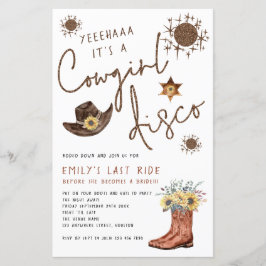 Budget Cowgirl Uitnodiging voor Disco Bachelorette